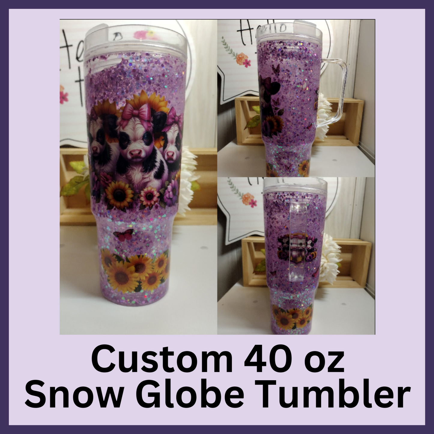 Tumbler - Custom 40 oz snow globe